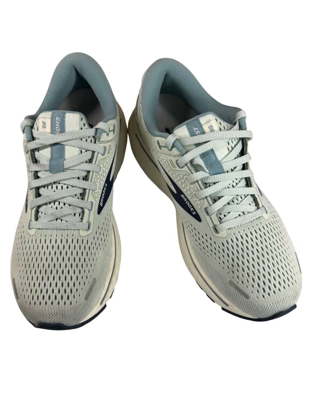 Brooks Ghost 14 Running Shoes Aqua Glass White Road Running Sneakers Women's 9